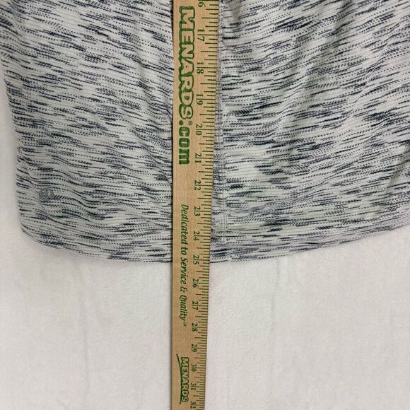 Lululemon Women's Heathered Striped Grey Scoop Neck Workout Long Sleeve Top Size - Picture 8 of 9